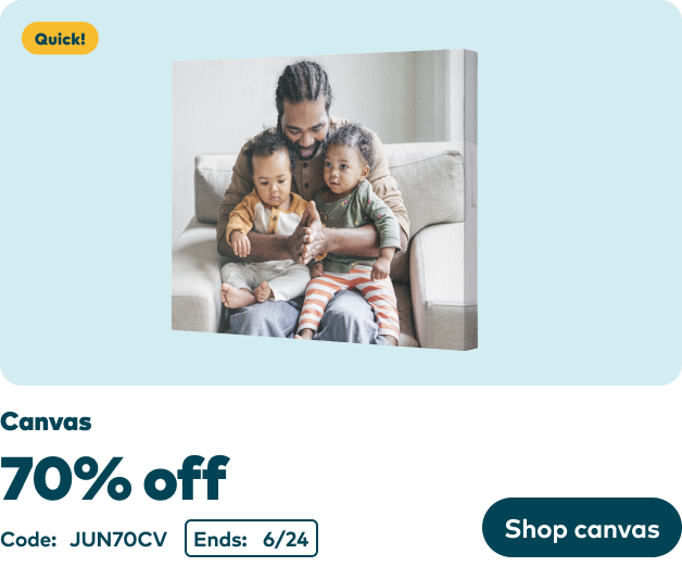 70% off Canvas Prints