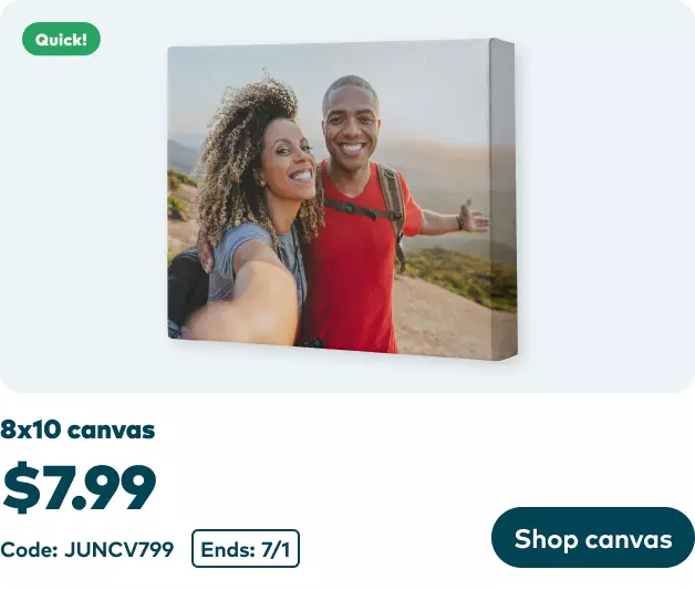 8x10 canvas @ $7.99