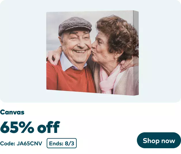 65% off Canvas Prints