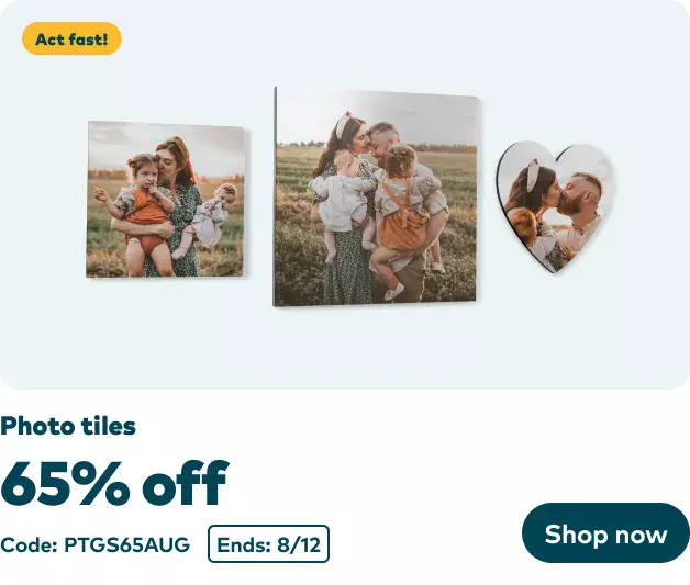 65% off photo tiles