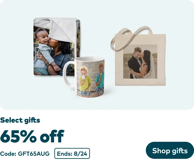 65% off select photo gifts