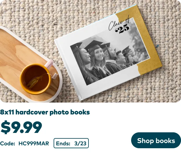 8x11 hardcover photo books now $9.99