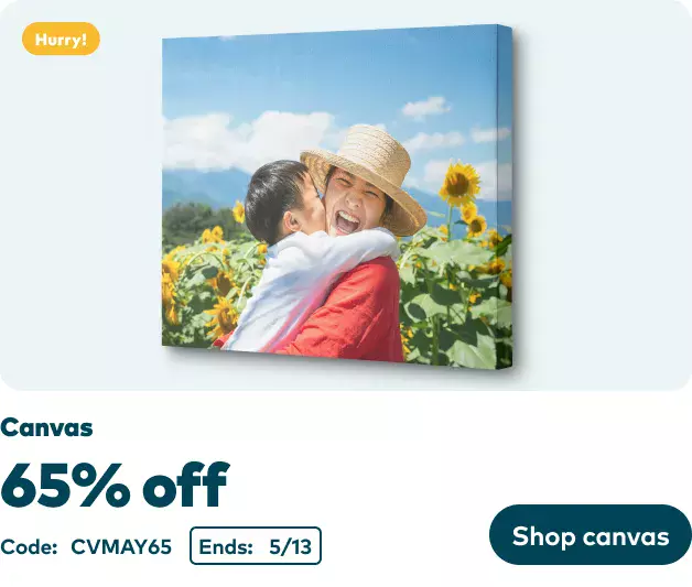 65% off Canvas Prints