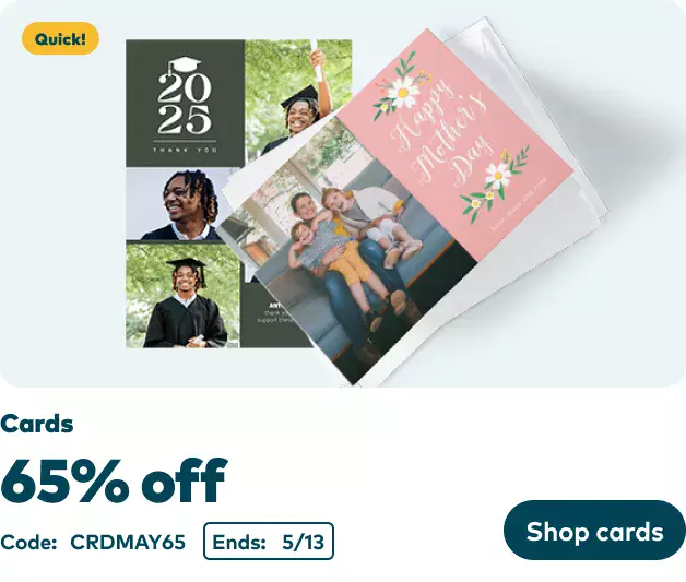 65% off Cards 