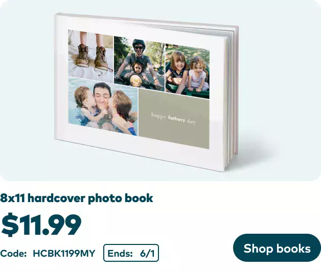 8x11 Hardcover Photo Book now $11.99