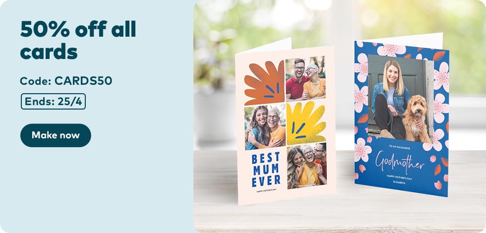 50% off all Cards
