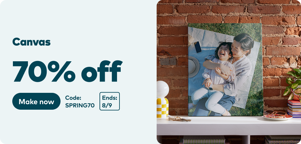 70% off all Canvas Prints