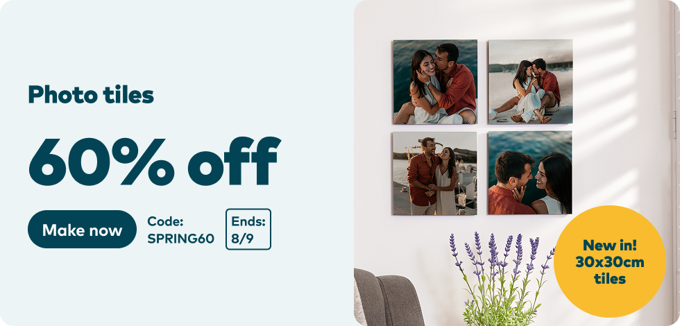 60% off all Photo Tiles