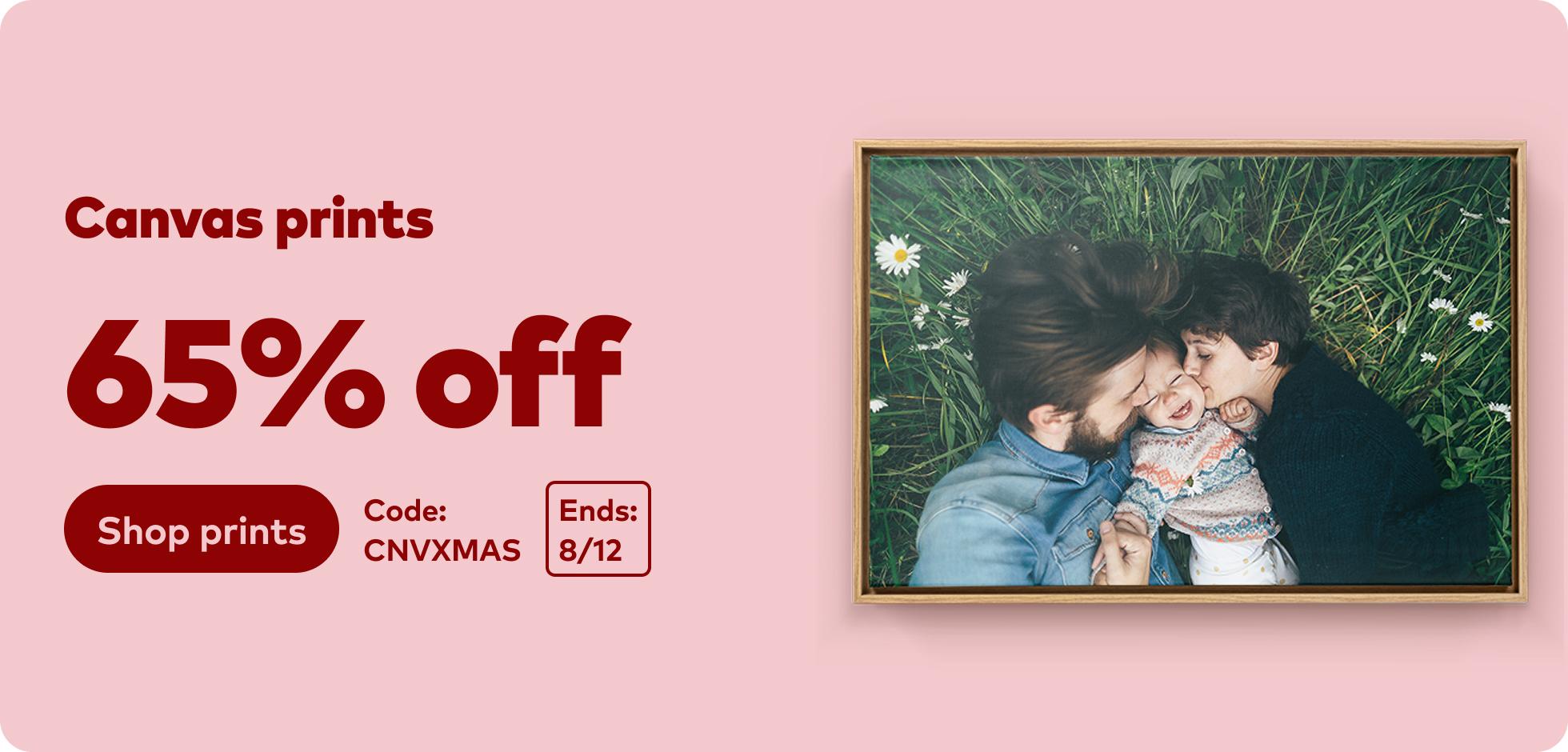 65% off Canvas Prints