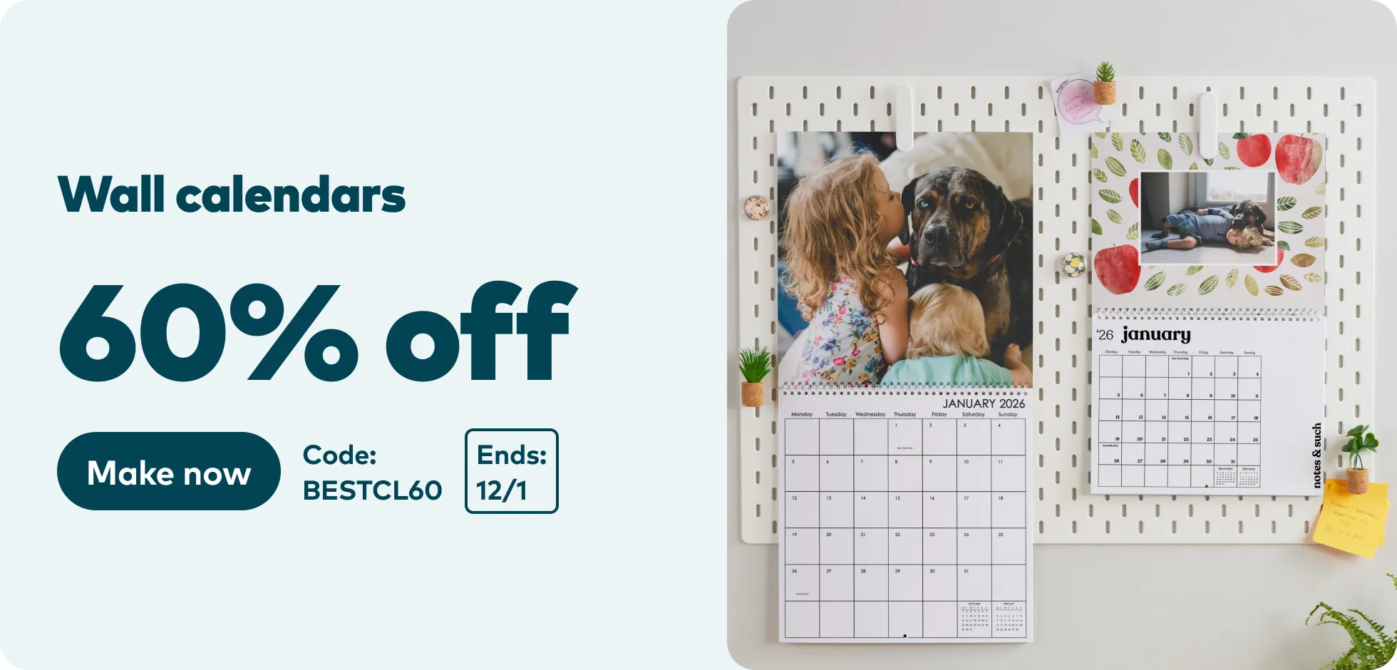 60% off Wall Calendars. Code BESTCL60