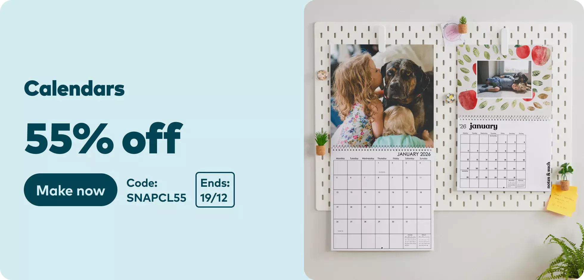 55% off Calendars. Code SNAPCL55