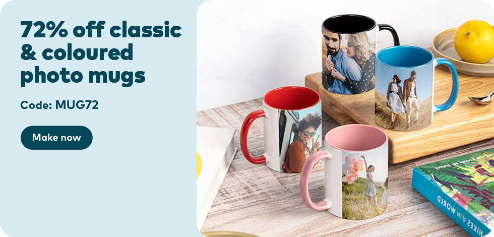 72% off all Classic & Coloured Mugs