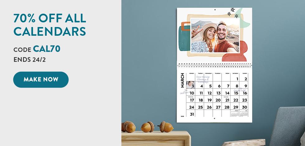 70% off all Calendars