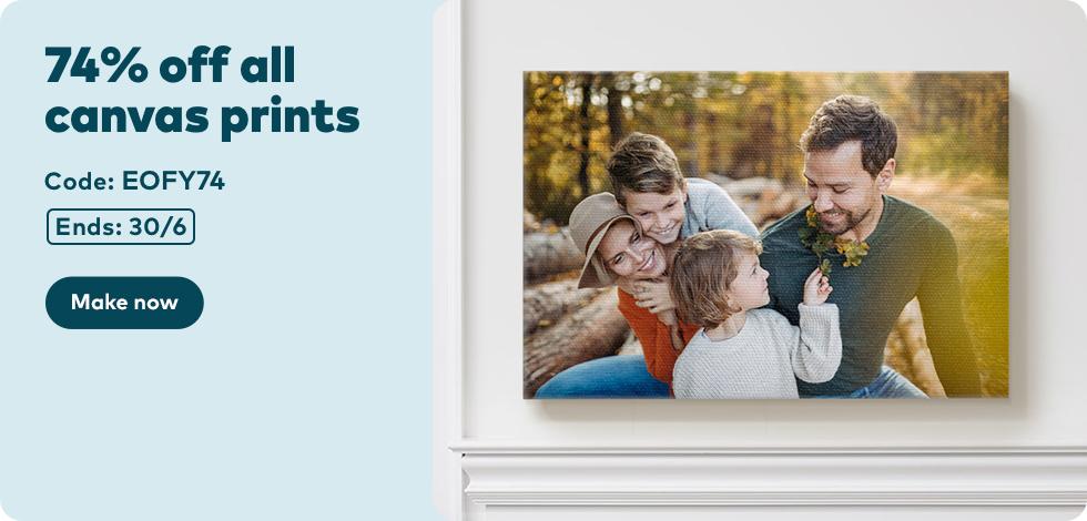 74% off all Canvas Prints