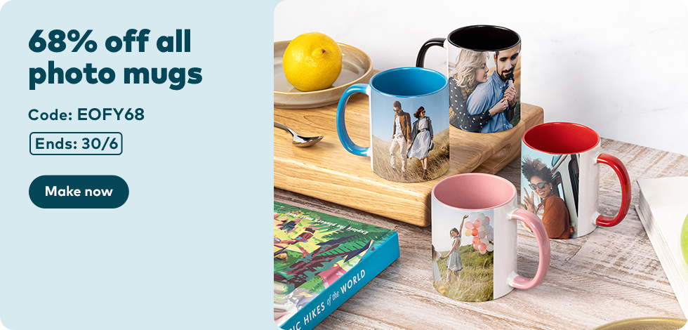 68% off all Photo Mugs