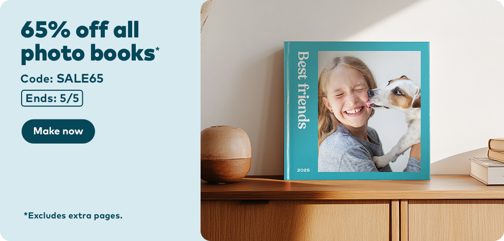 65% off all Photo Books*