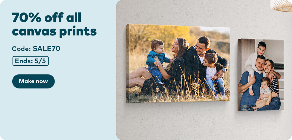 70% off all Canvas Prints