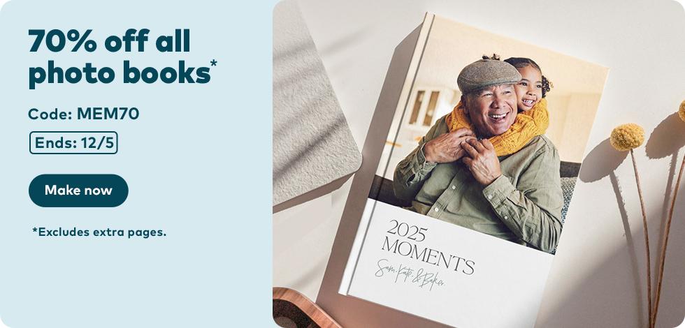 70% off all Photo Books*