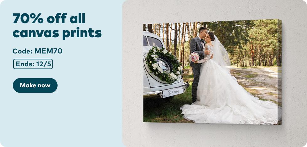 70% off all Canvas Prints