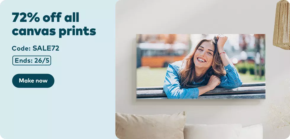 72% off all Canvas Prints
