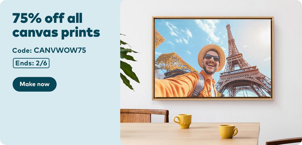 75% off all Canvas Prints