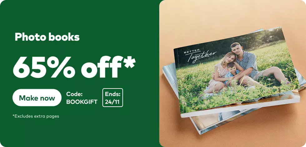 65% off all Photo Books*