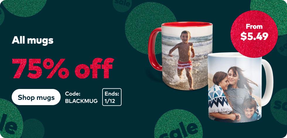 75% off all Mugs