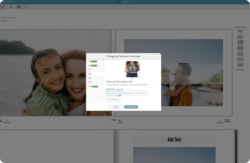 Resize your book whenever you want