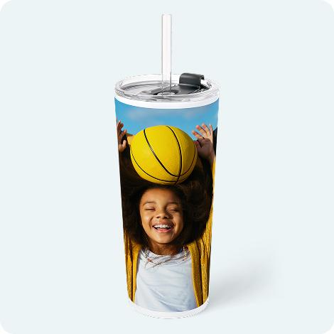 22oz. INSULATED TUMBLER W/ STRAW