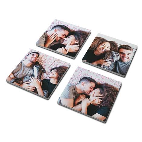 Square stone coasters, set of 4