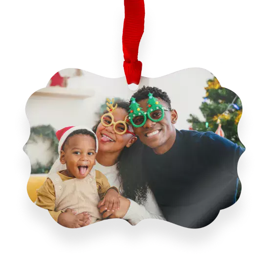 Aluminium medallion christmas ornament