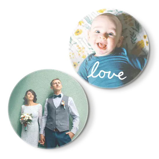 Round stone coaster