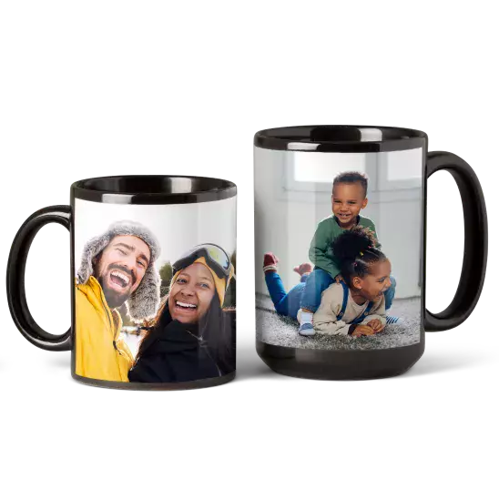 Black ceramic mugs