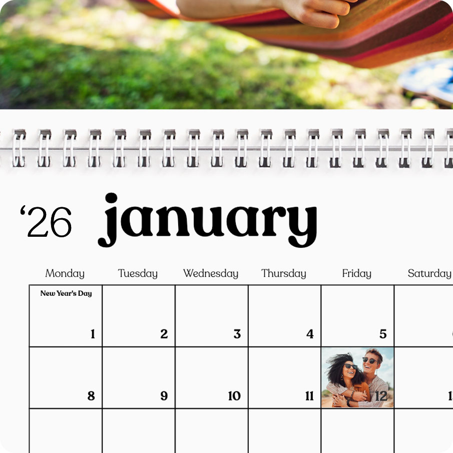 personalised calendar, photo calendar, customised calendar, make your own calendar, wall calendar