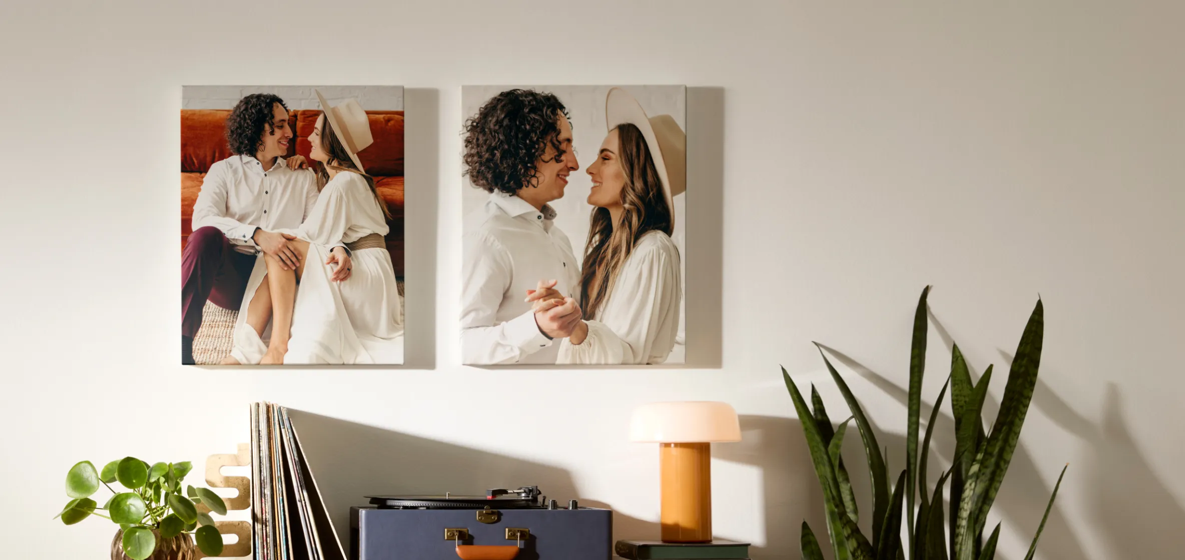 Canvas prints on a wall