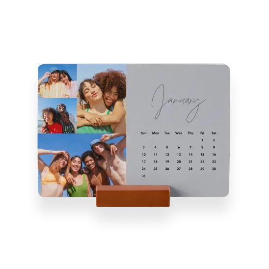 Wood block desk calendars