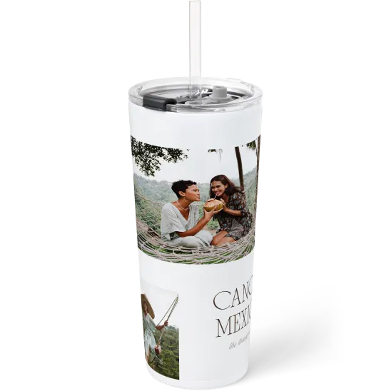 22oz insulated tumbler w/ straw