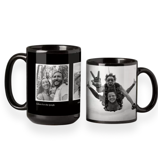 Black ceramic mugs